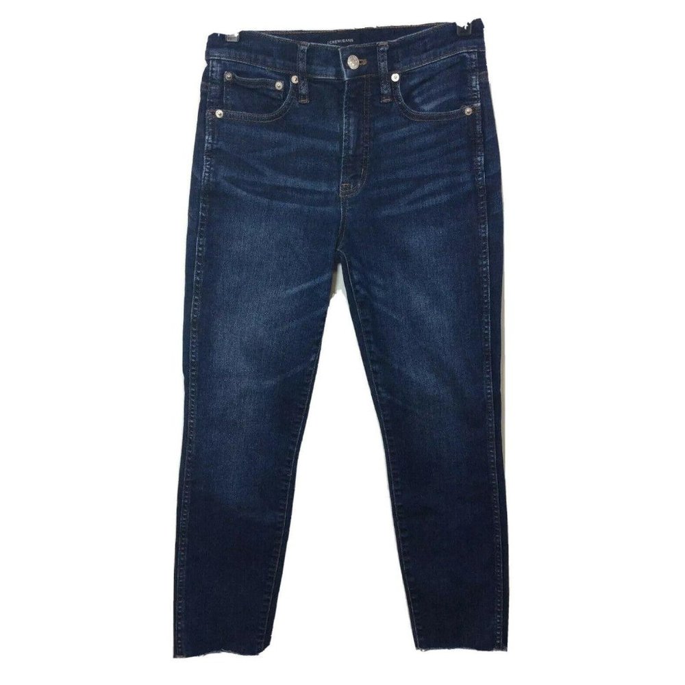 J. Crew Womens Sz 27 Skinny Cropped Raw Hem Blue